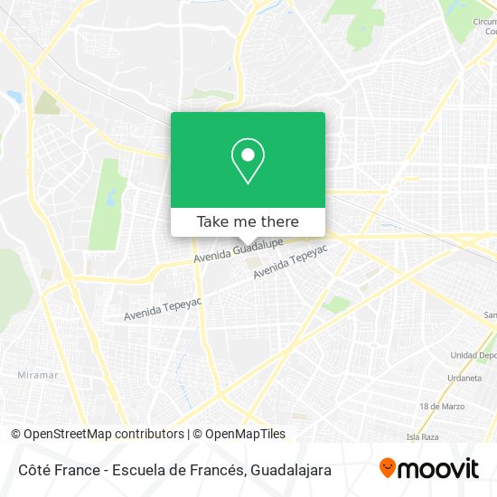 Mapa de Côté France - Escuela de Francés