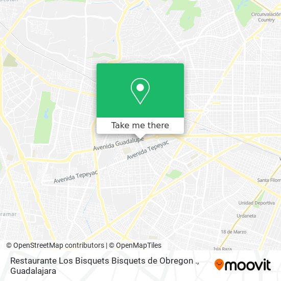Mapa de Restaurante Los Bisquets Bisquets de Obregon .