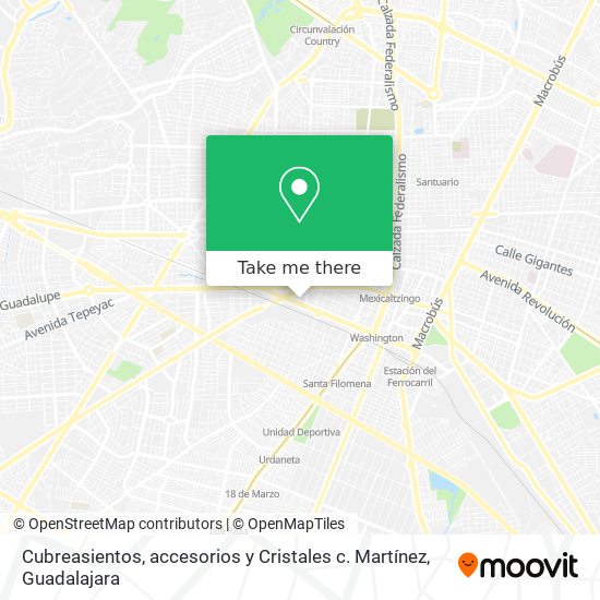 Mapa de Cubreasientos, accesorios y Cristales c. Martínez