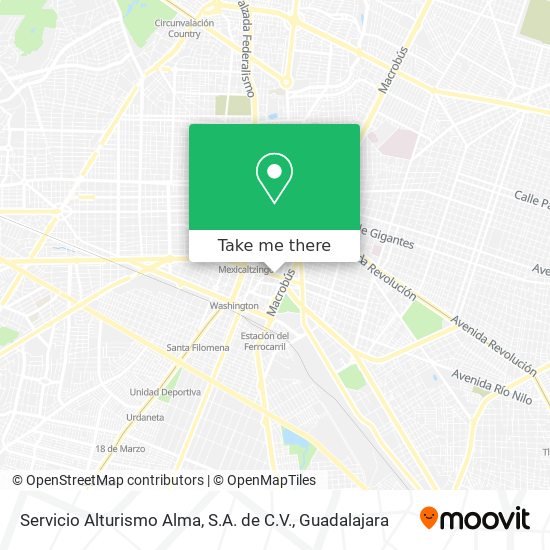 Mapa de Servicio Alturismo Alma, S.A. de C.V.
