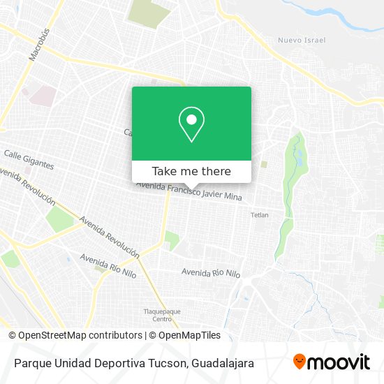 Mapa de Parque Unidad Deportiva Tucson