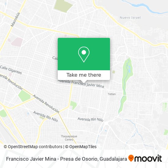 Mapa de Francisco Javier Mina - Presa de Osorio