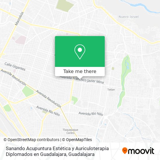 Mapa de Sanando Acupuntura Estética y Auriculoterapia Diplomados en Guadalajara