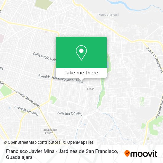 Mapa de Francisco Javier Mina - Jardines de San Francisco