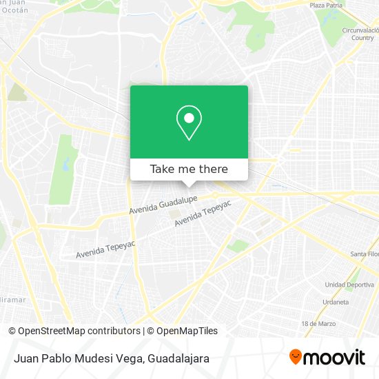 Juan Pablo Mudesi Vega map
