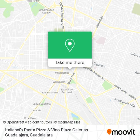 Mapa de Italianni's Pasta Pizza & Vino Plaza Galerias Guadalajara
