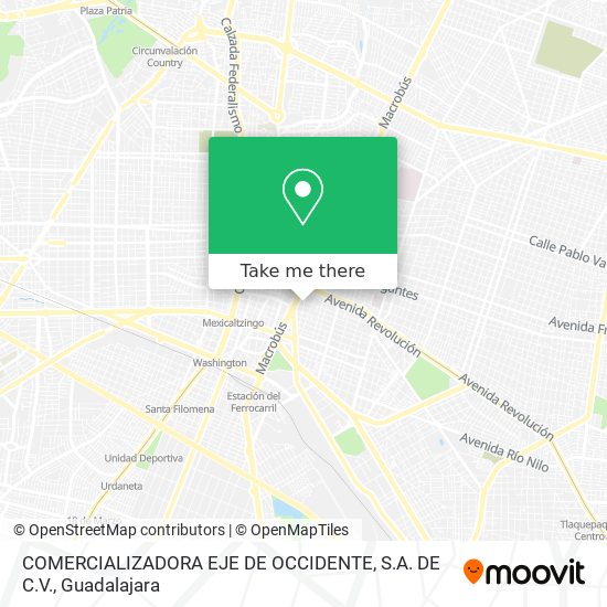 COMERCIALIZADORA EJE DE OCCIDENTE, S.A. DE C.V. map
