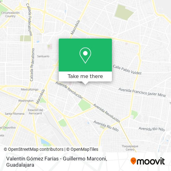 Valentín Gómez Farías - Guillermo Marconi map