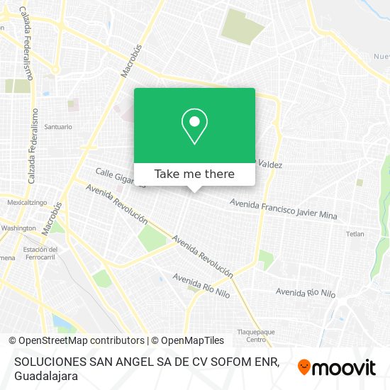 SOLUCIONES SAN ANGEL SA DE CV SOFOM ENR map