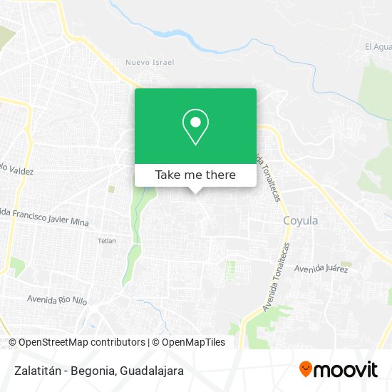 Zalatitán - Begonia map