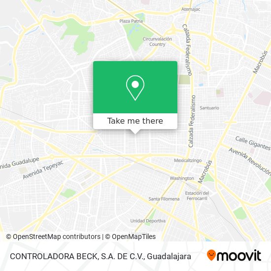 Mapa de CONTROLADORA BECK, S.A. DE C.V.