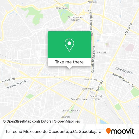 Mapa de Tu Techo Mexicano de Occidente, a.C.