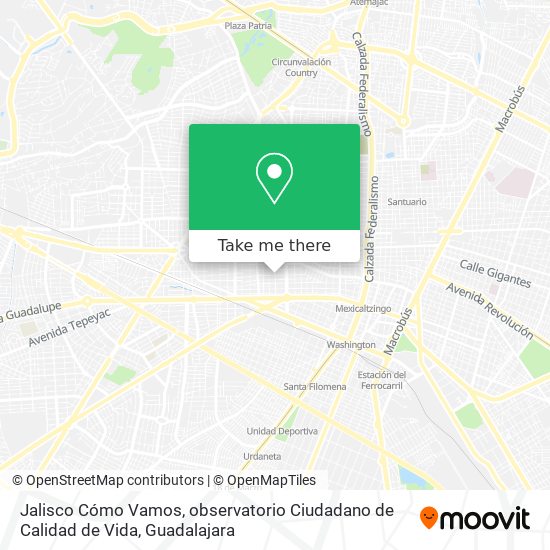 Jalisco Cómo Vamos, observatorio Ciudadano de Calidad de Vida map