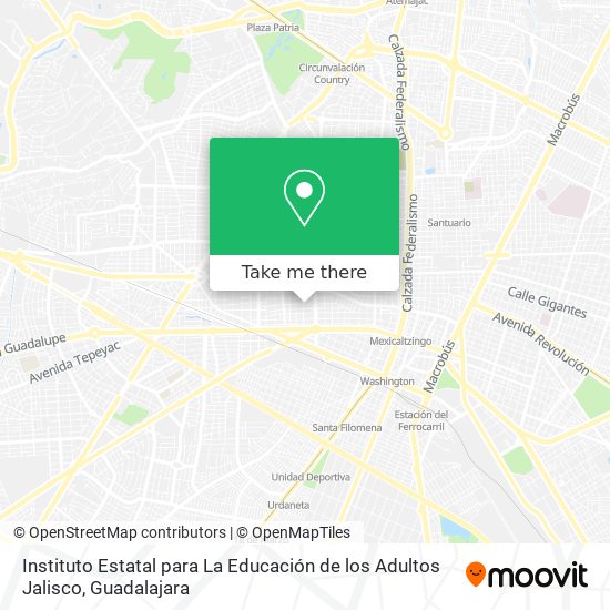 Mapa de Instituto Estatal para La Educación de los Adultos Jalisco