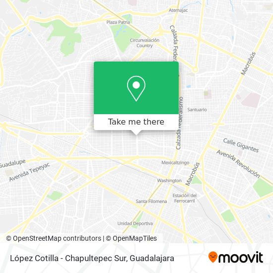 López Cotilla - Chapultepec Sur map
