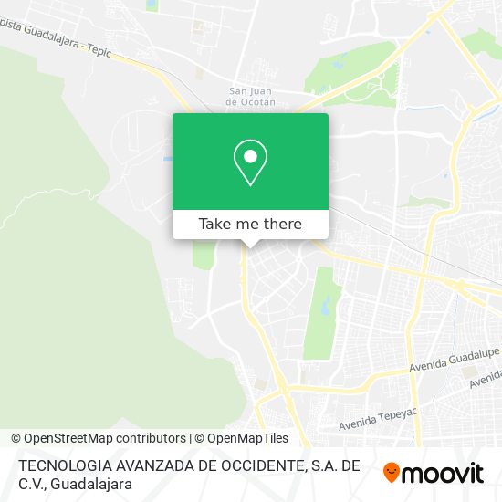 Mapa de TECNOLOGIA AVANZADA DE OCCIDENTE, S.A. DE C.V.