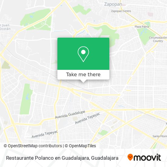 Mapa de Restaurante Polanco en Guadalajara