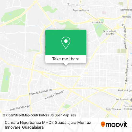 Camara Hiperbarica MHO2 Guadalajara Monraz Innovare map