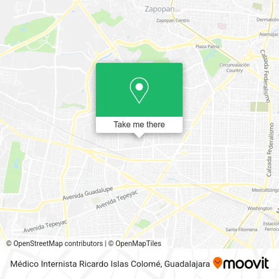 Mapa de Médico Internista Ricardo Islas Colomé