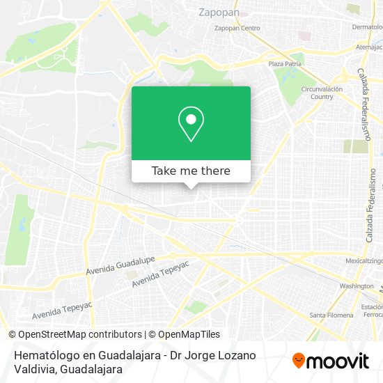 Hematólogo en Guadalajara - Dr Jorge Lozano Valdivia map