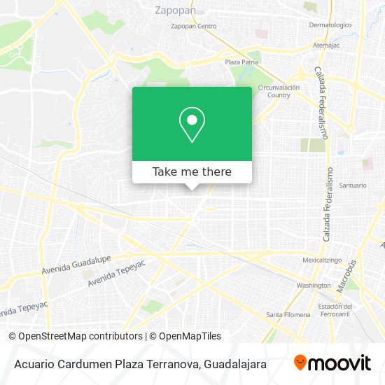 Mapa de Acuario Cardumen Plaza Terranova