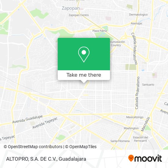 ALTOPRO, S.A. DE C.V. map