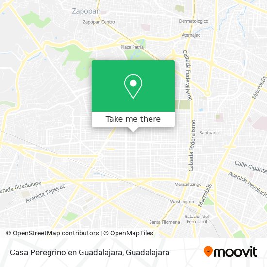 Casa Peregrino en Guadalajara map