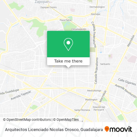 Arquitectos Licenciado Nicolas Orosco map