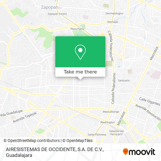 AIRESISTEMAS DE OCCIDENTE, S.A. DE C.V. map