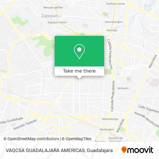 Mapa de VAQCSA GUADALAJARA AMERICAS