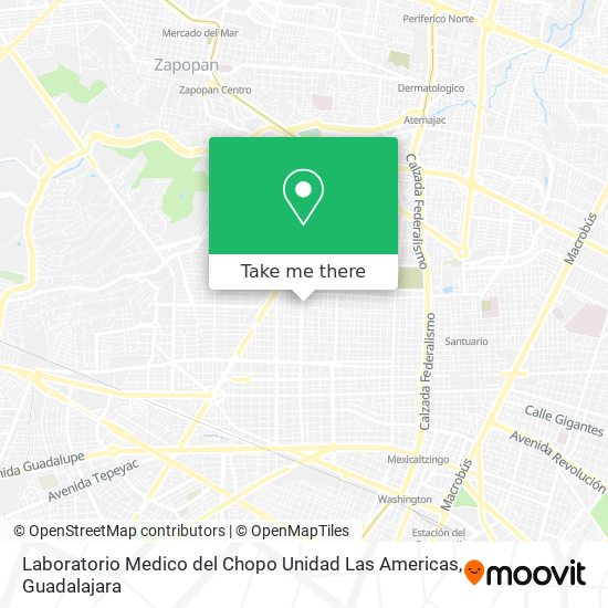 Mapa de Laboratorio Medico del Chopo Unidad Las Americas