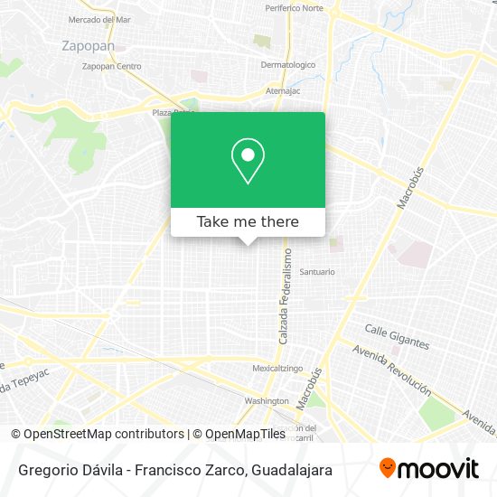 Gregorio Dávila - Francisco Zarco map