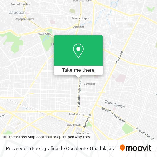 Mapa de Proveedora Flexografica de Occidente
