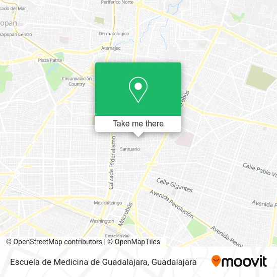 Mapa de Escuela de Medicina de Guadalajara