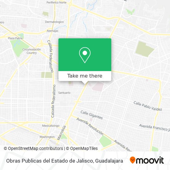 Obras Publicas del Estado de Jalisco map