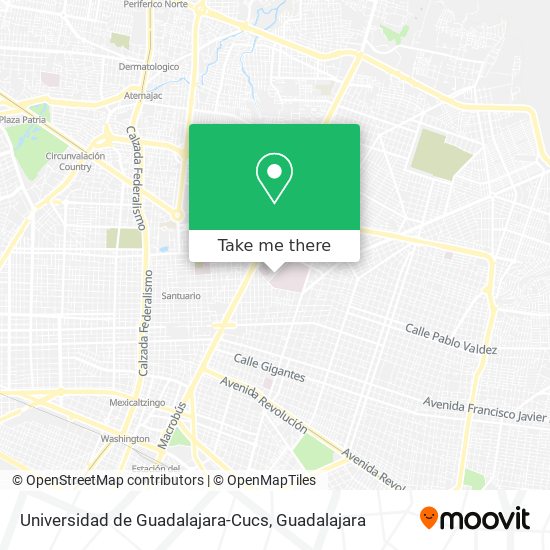 Mapa de Universidad de Guadalajara-Cucs