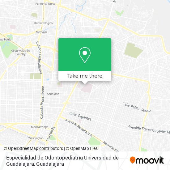 Mapa de Especialidad de Odontopediatría Universidad de Guadalajara