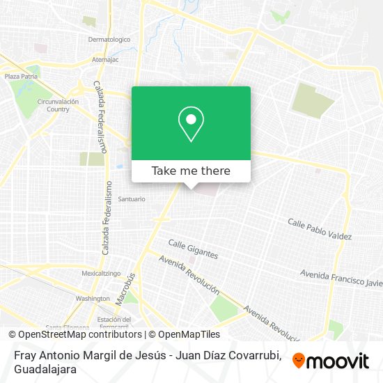 Fray Antonio Margil de Jesús - Juan Díaz Covarrubi map