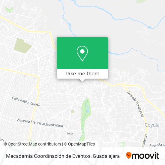 Macadamia Coordinación de Eventos map