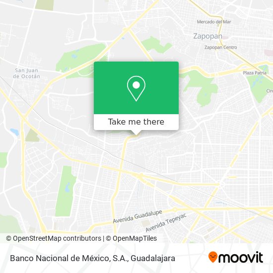 Mapa de Banco Nacional de México, S.A.