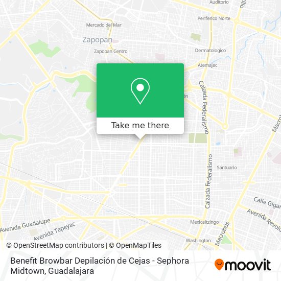 Mapa de Benefit Browbar Depilación de Cejas - Sephora Midtown