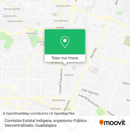 Mapa de Comisión Estatal Indígena, organismo Público Descentralizado