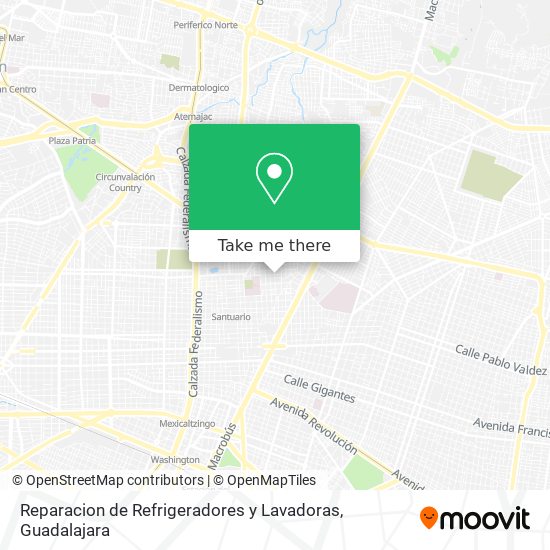Reparacion de Refrigeradores y Lavadoras map