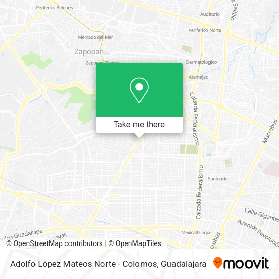Adolfo López Mateos Norte - Colomos map