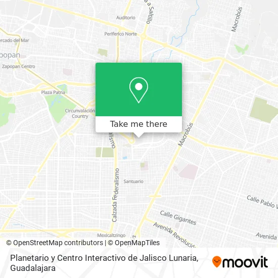 Planetario y Centro Interactivo de Jalisco Lunaria map