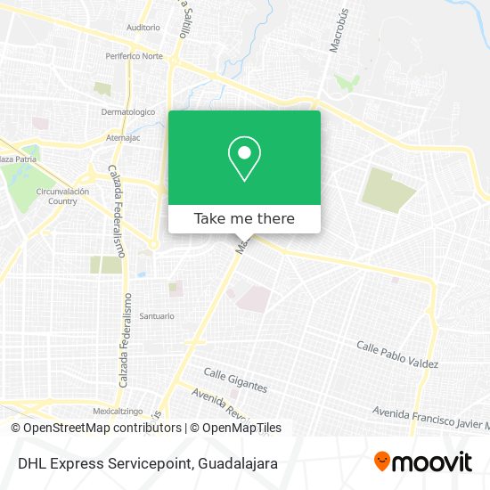 Mapa de DHL Express Servicepoint