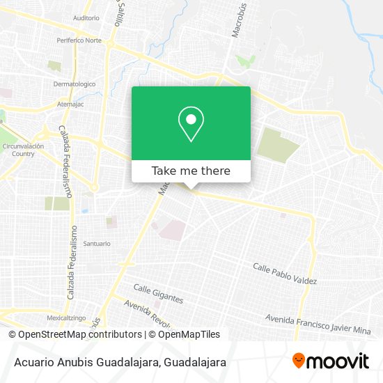 Mapa de Acuario Anubis Guadalajara