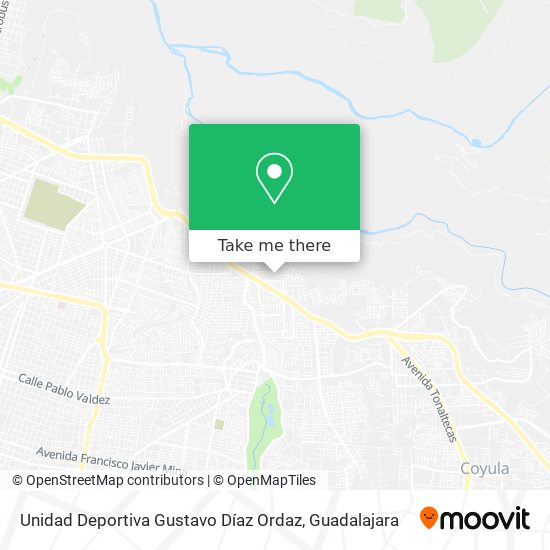 Unidad Deportiva Gustavo Díaz Ordaz map