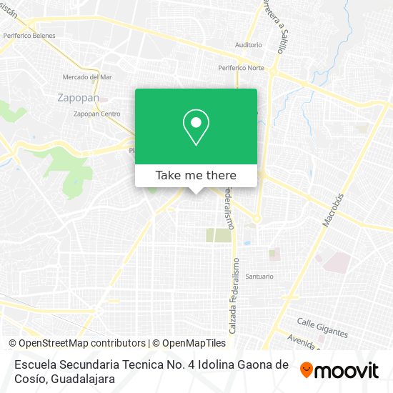 Mapa de Escuela Secundaria Tecnica No. 4 Idolina Gaona de Cosío