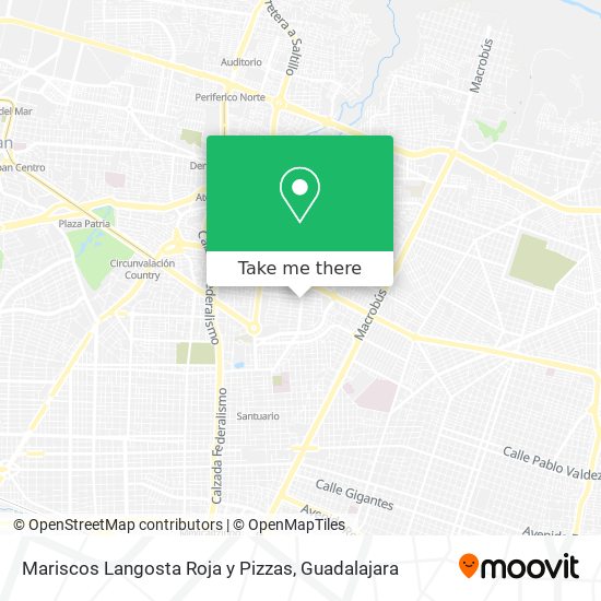 Mariscos Langosta Roja y Pizzas map